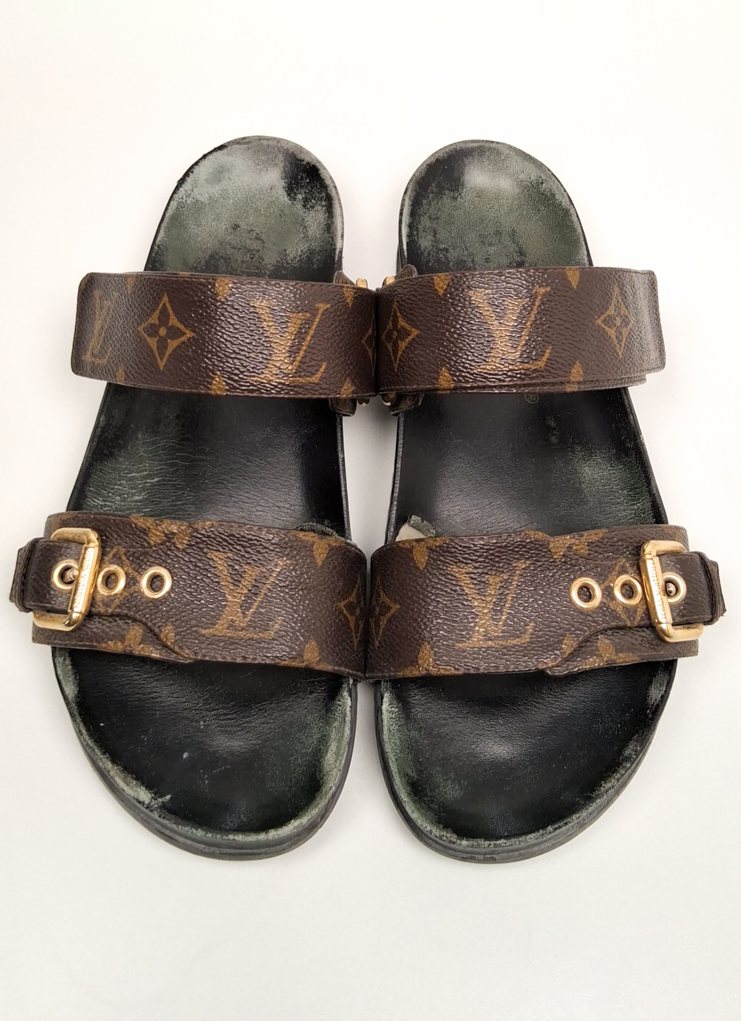 Monogram sandals by Louis Vuitton, on arrival